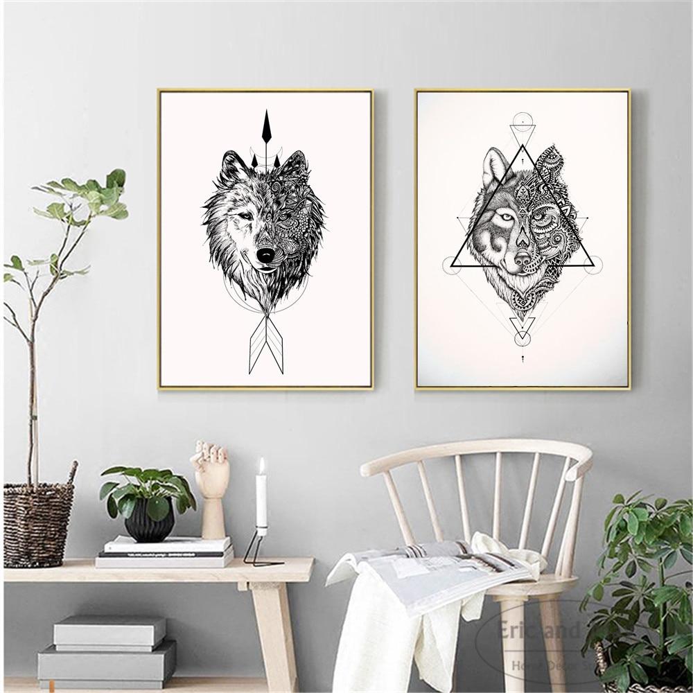 Wolf Dreamcatcher Native American Canvas - Powwow Store