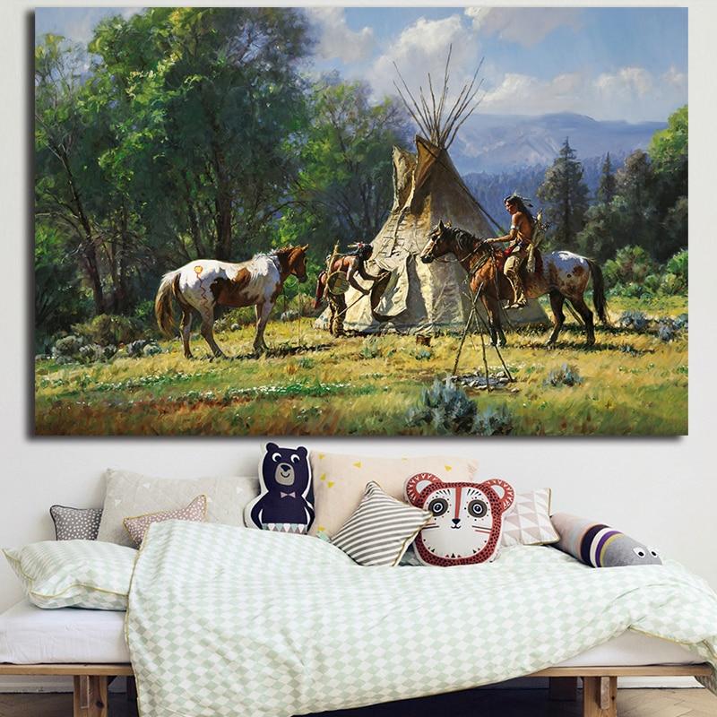 Native Martin Grelle Lives On A Small Ranch Native American Canvas