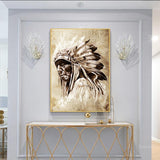 Native Man Portrait Painting Native American Canvas_QT1437