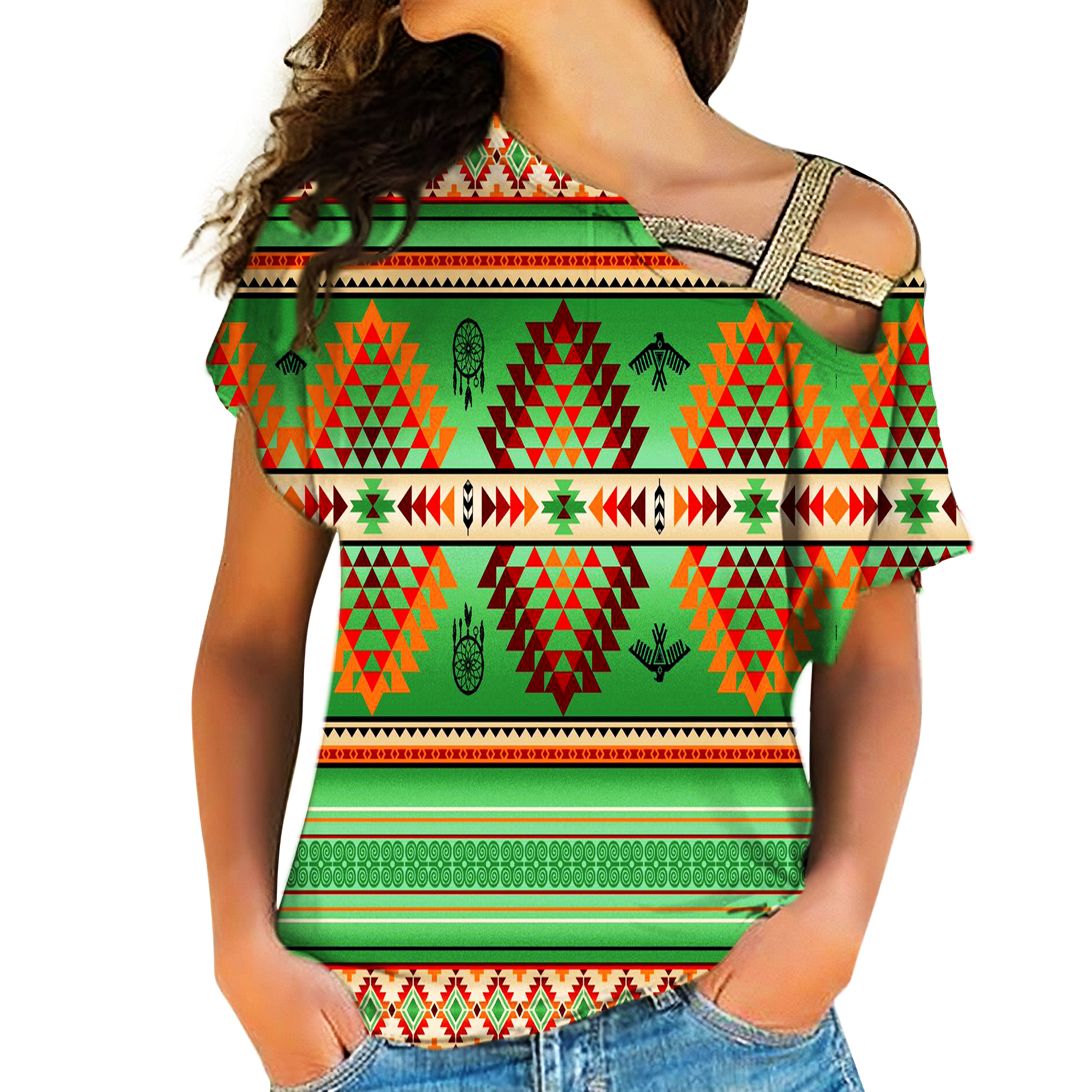 Powwow Store native american cross shoulder shirt 1112