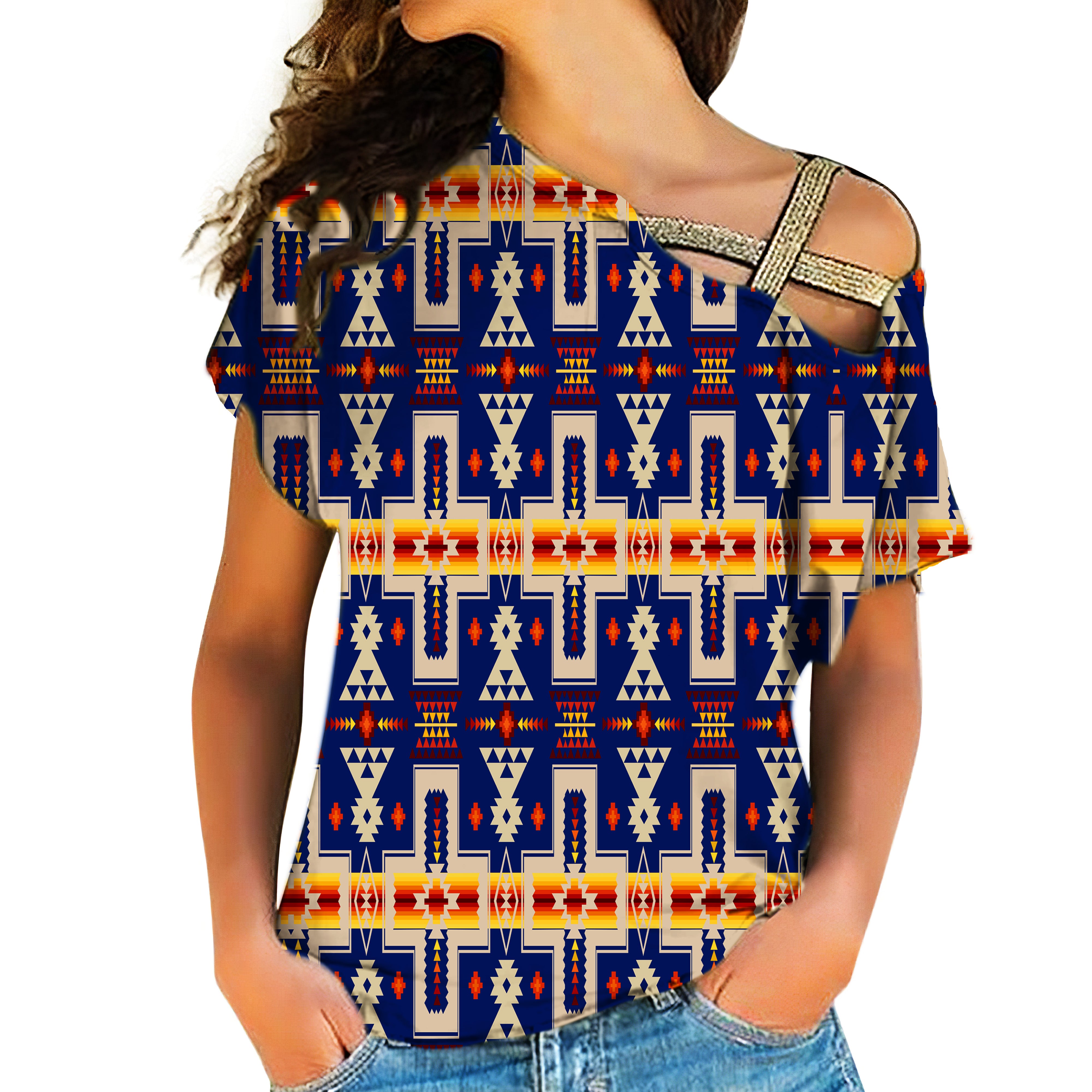 Powwow Store native american cross shoulder shirt 1114