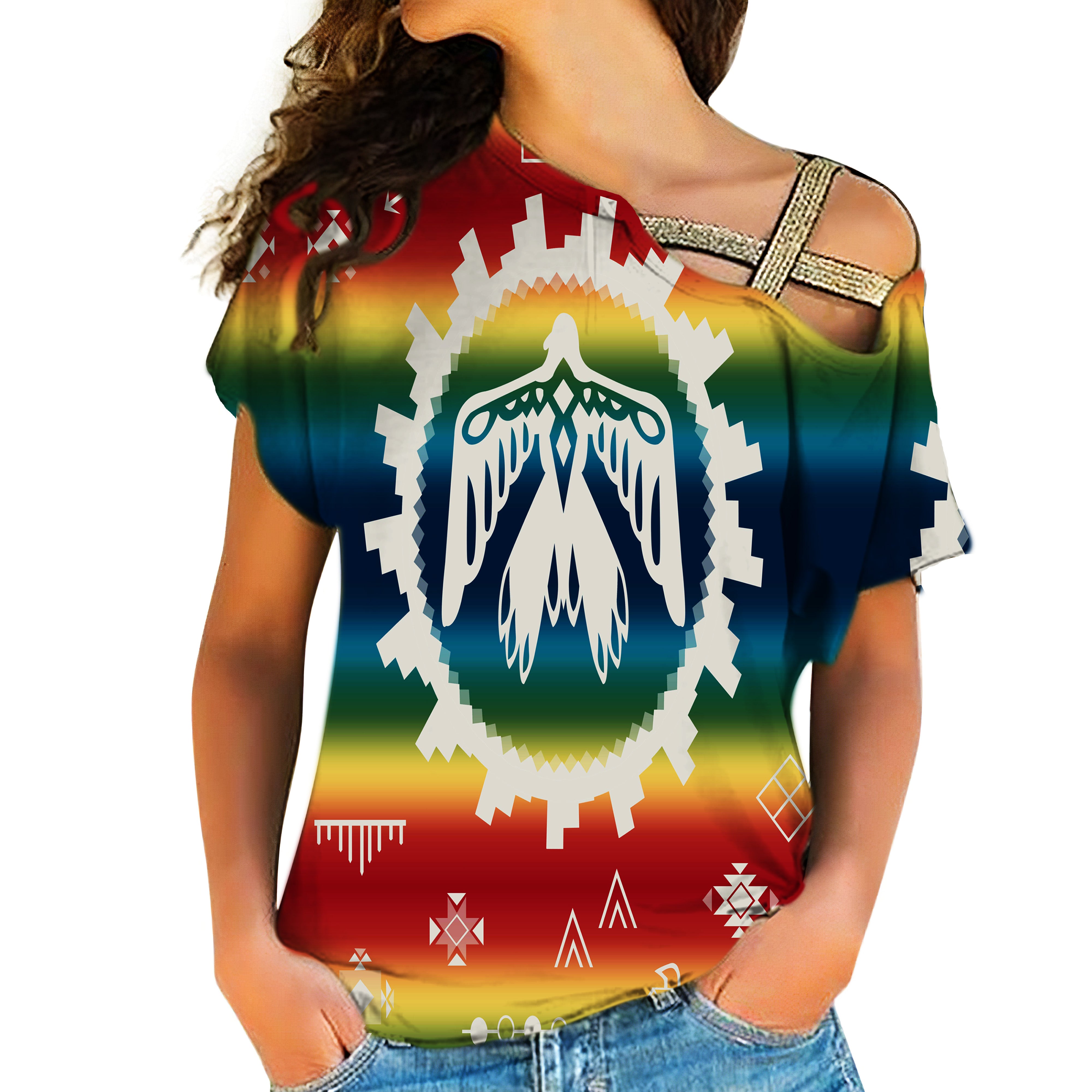 Powwow Store native american cross shoulder shirt 1