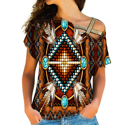 Native American Cross Shoulder Shirt 1117