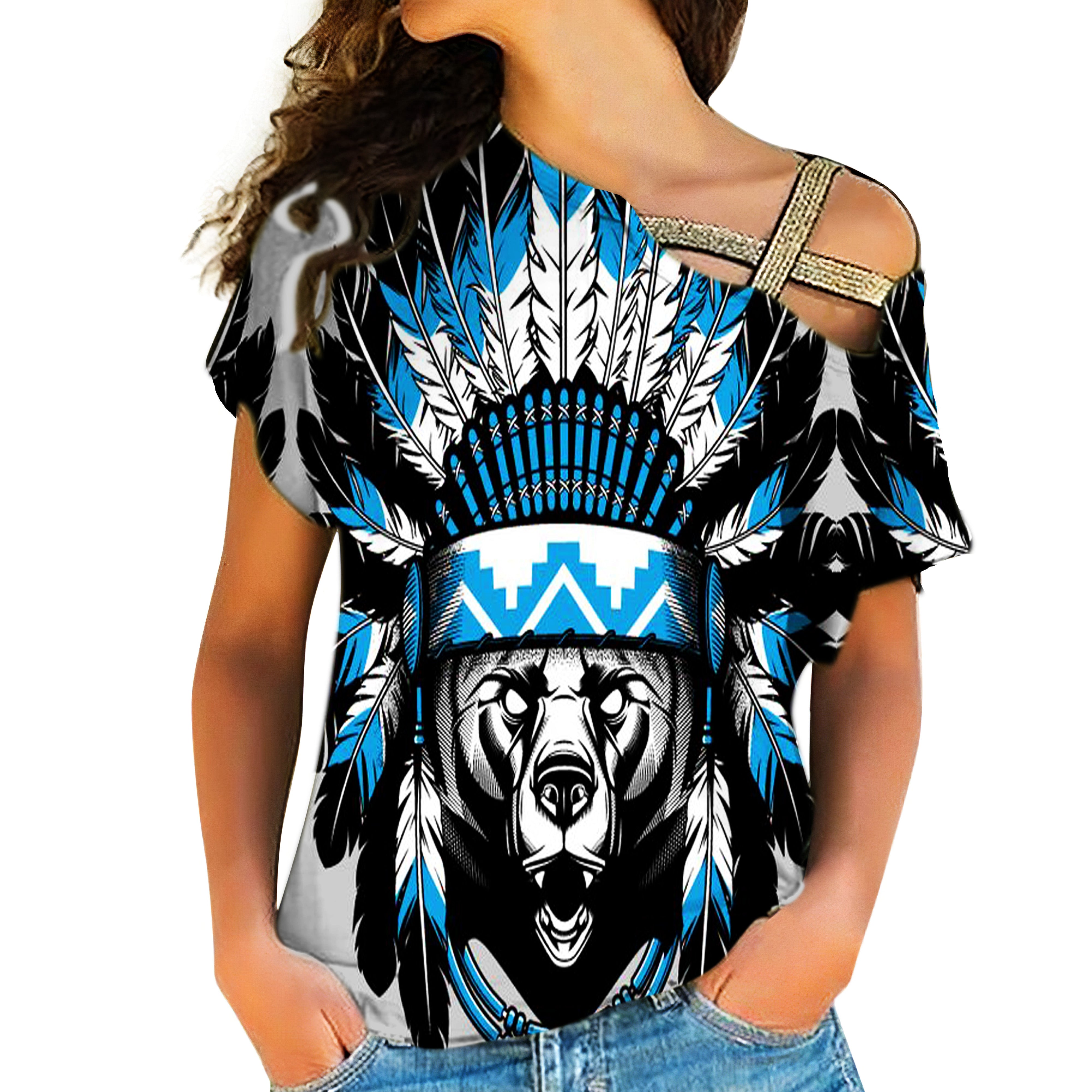Powwow Store native american cross shoulder shirt 1137