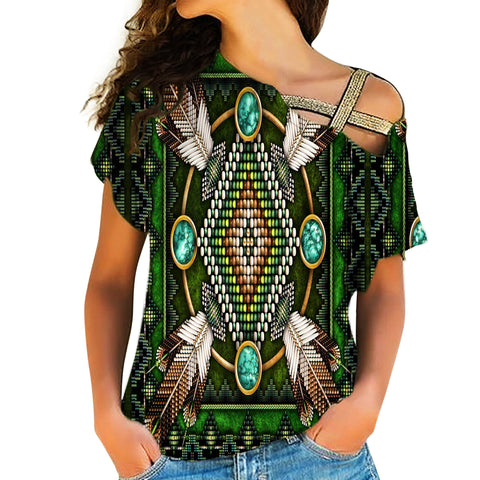 Native American Cross Shoulder Shirt 1142