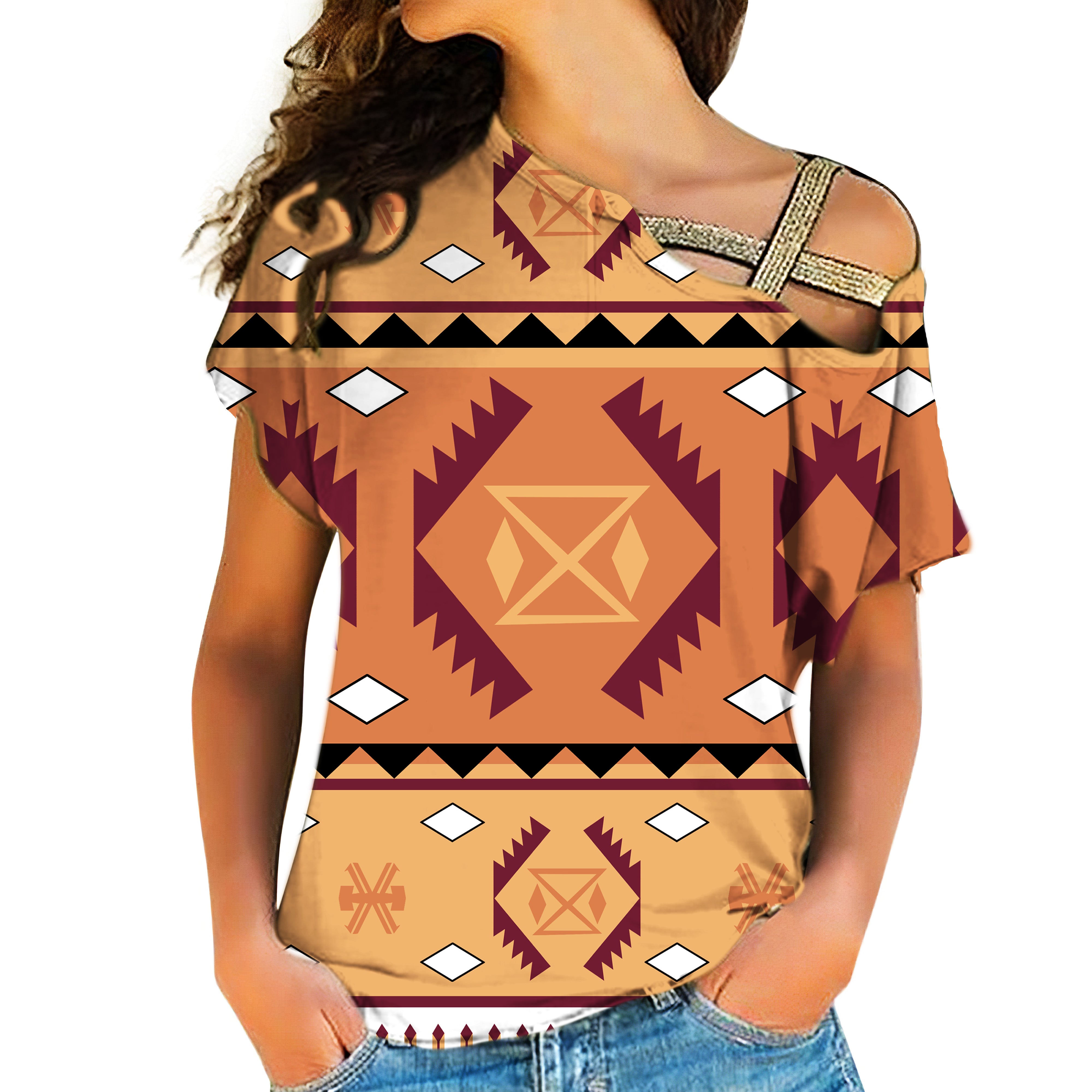 Powwow Store native american cross shoulder shirt 1166