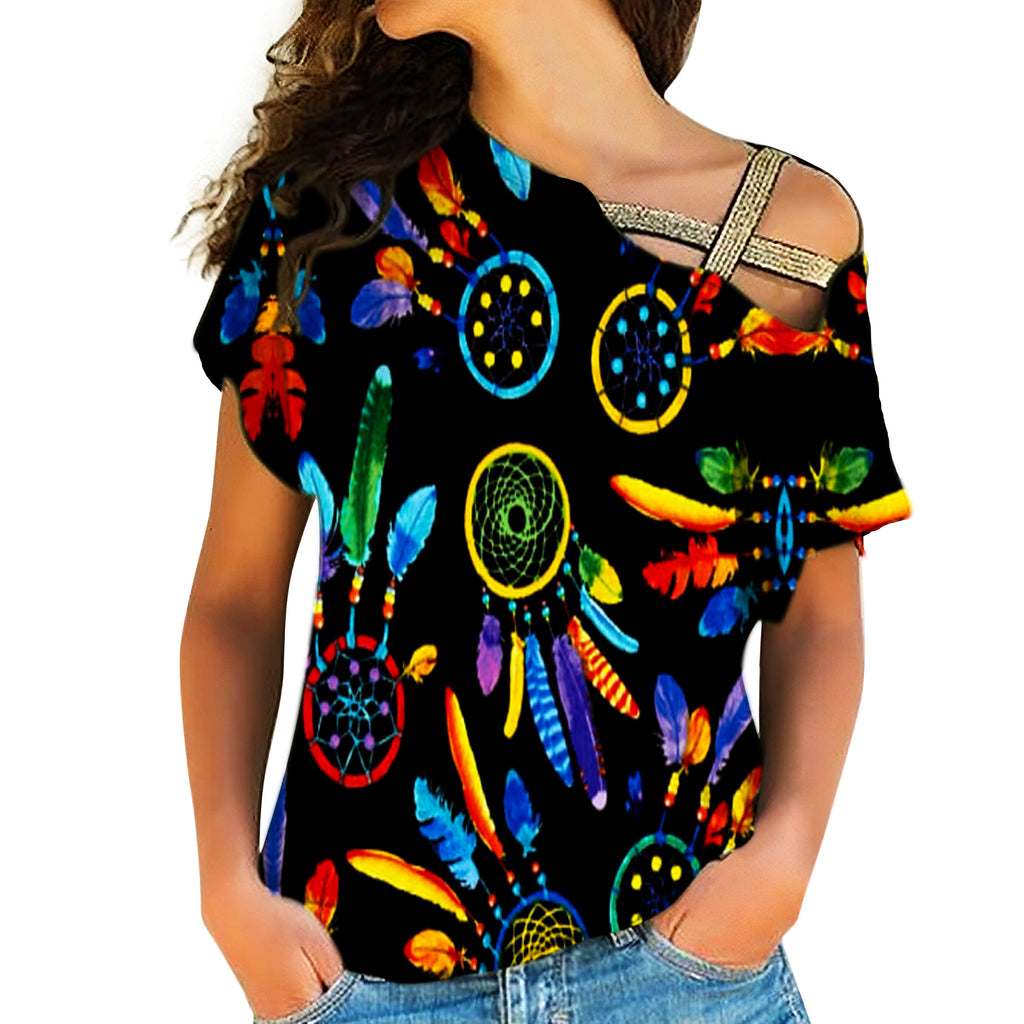 Native American Cross Shoulder Shirt  116