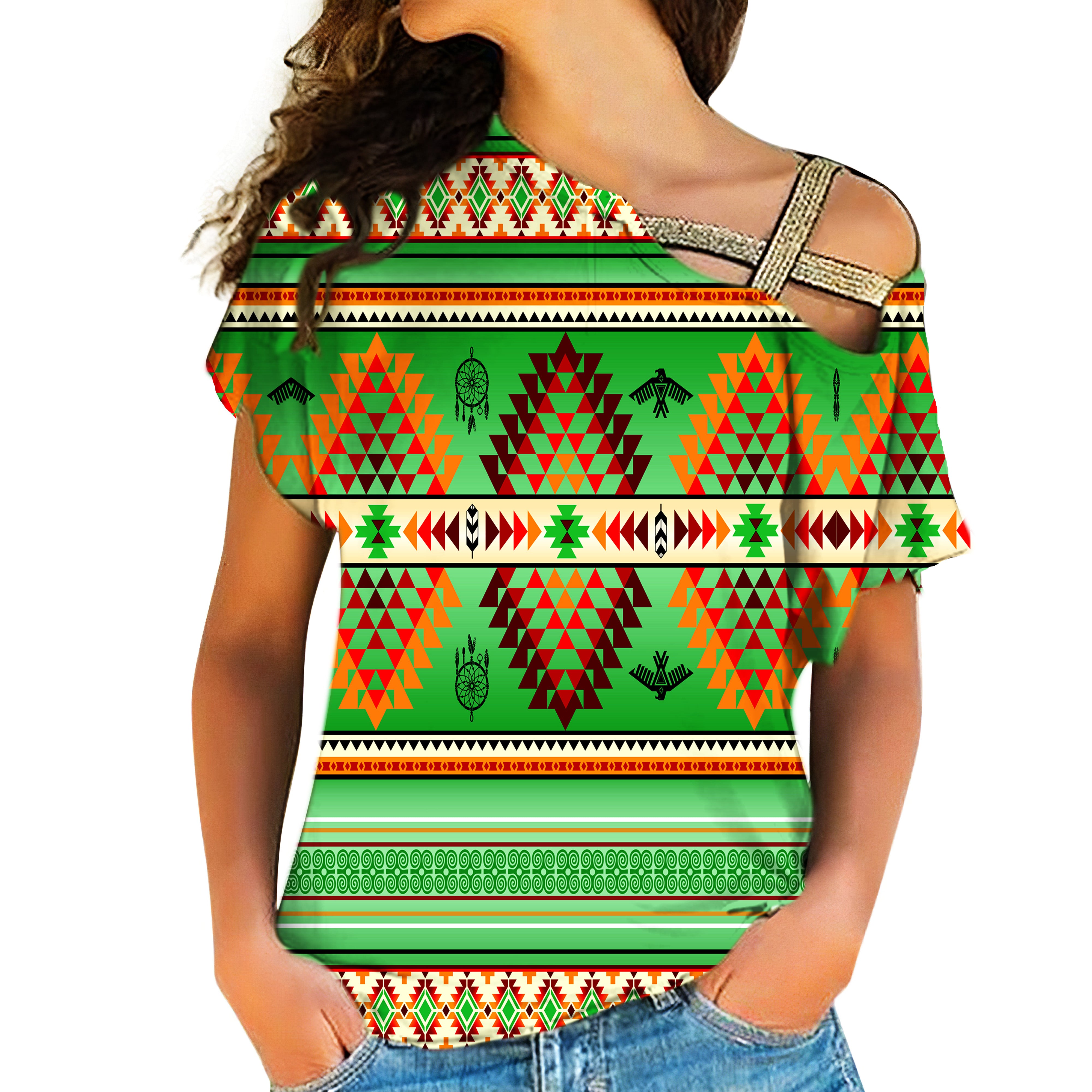 Powwow Store native american cross shoulder shirt 1178