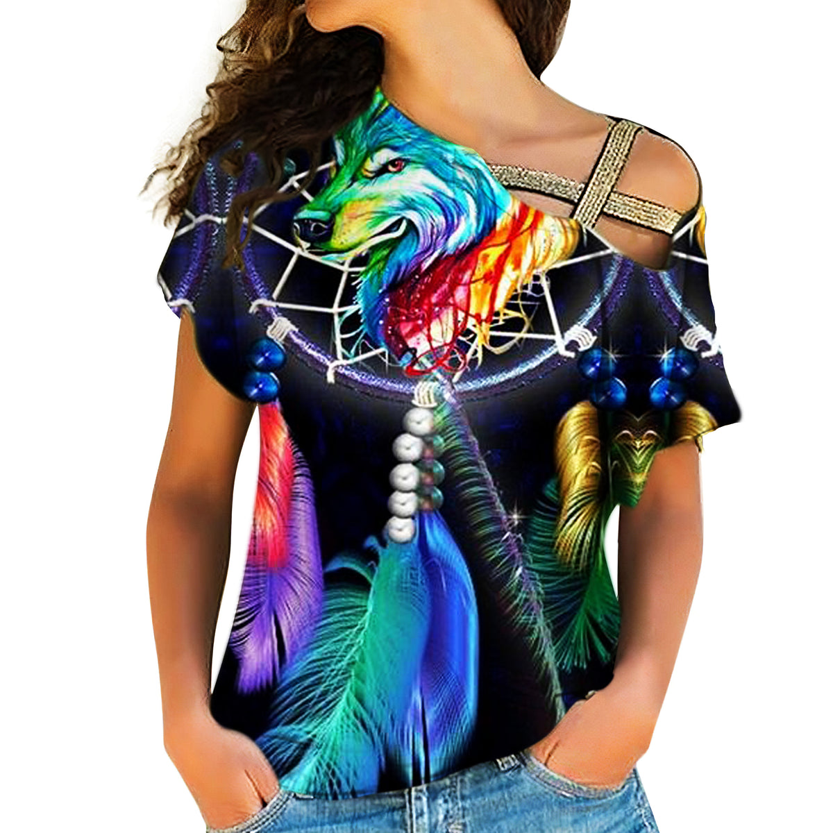 Powwow Store native american cross shoulder shirt 1191