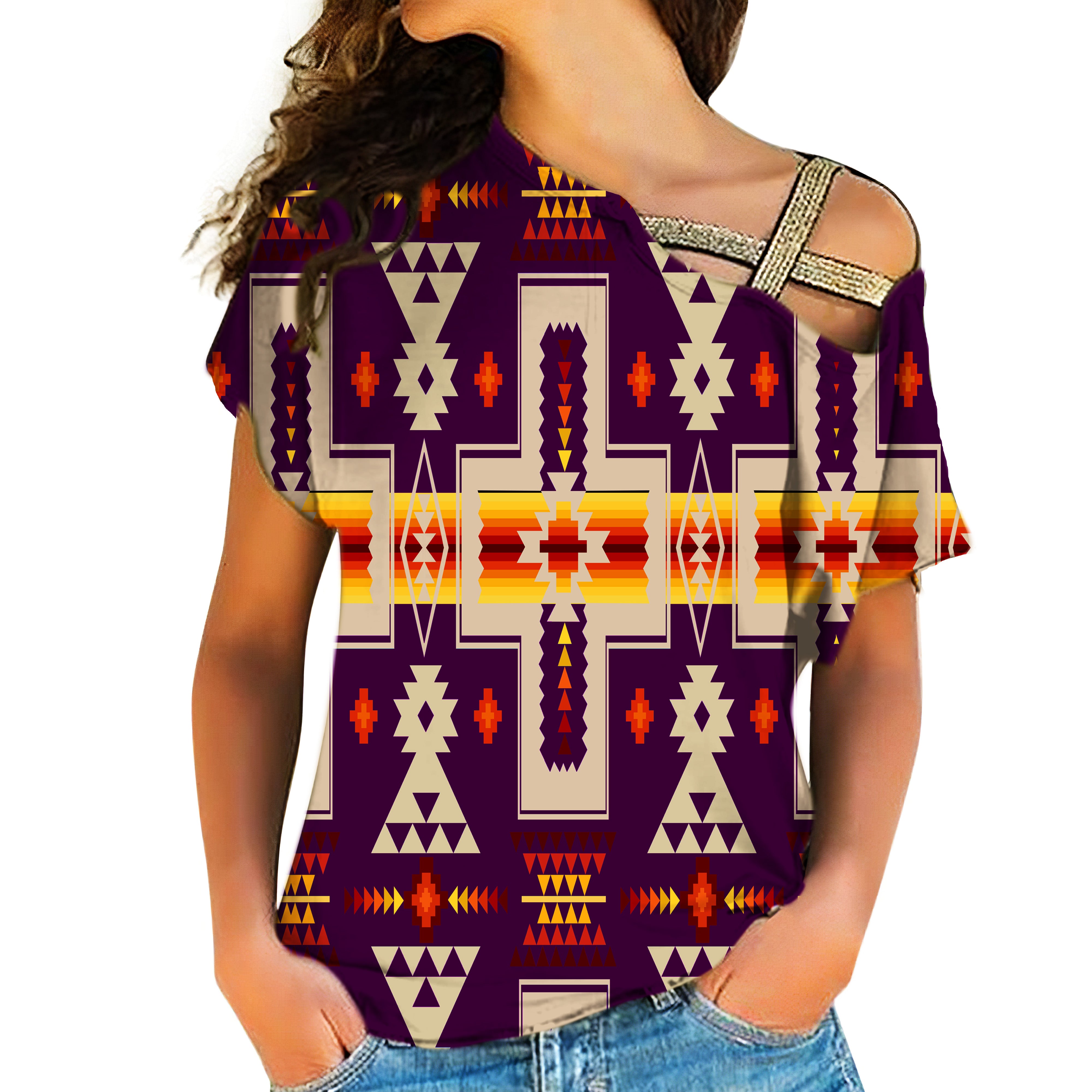 Native American Cross Shoulder Shirt 1227 - Powwow Store