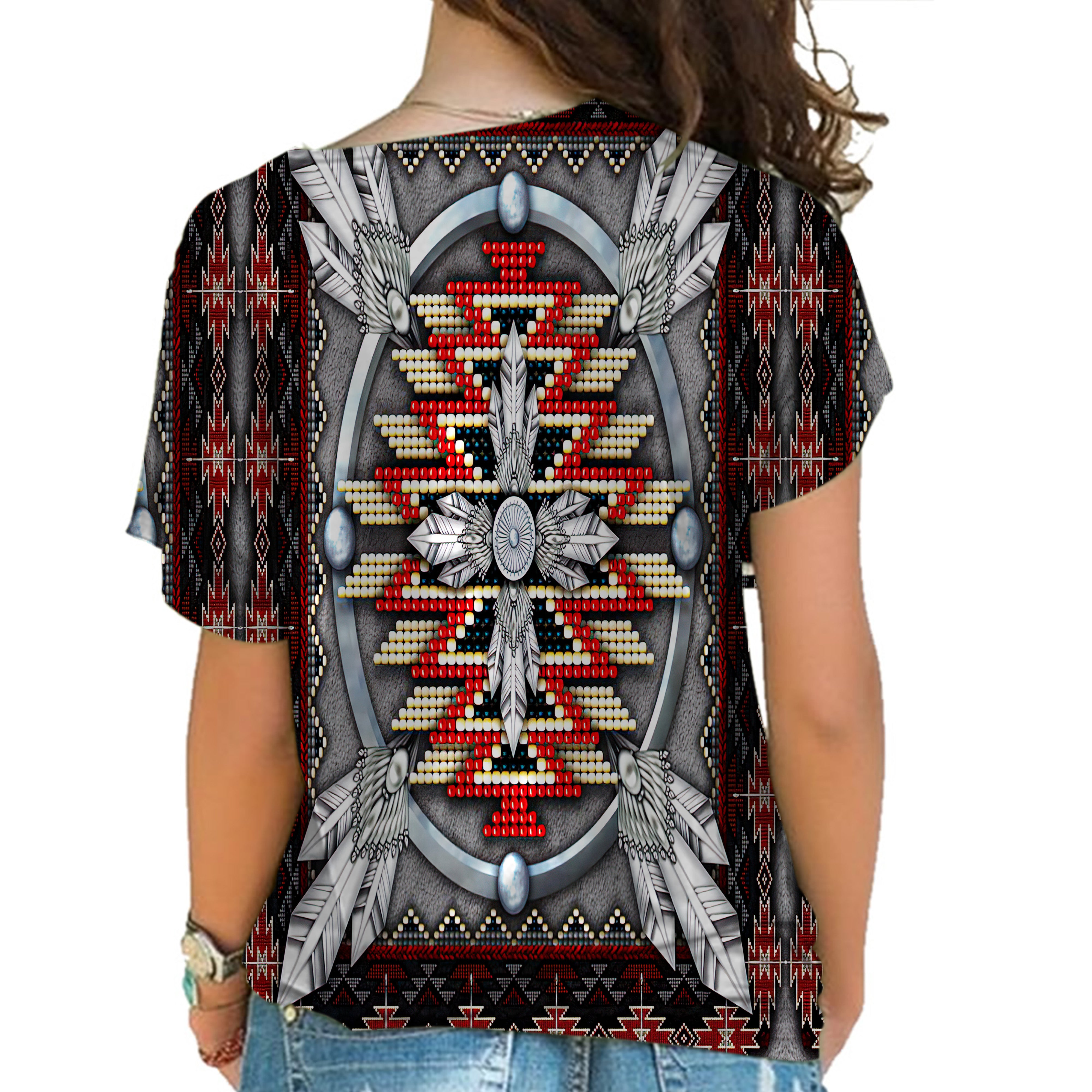 Powwow Store native american cross shoulder shirt 1130