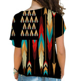 GB-NAT00298 Color Feather Arrows Native American Cross Shoulder Shirt