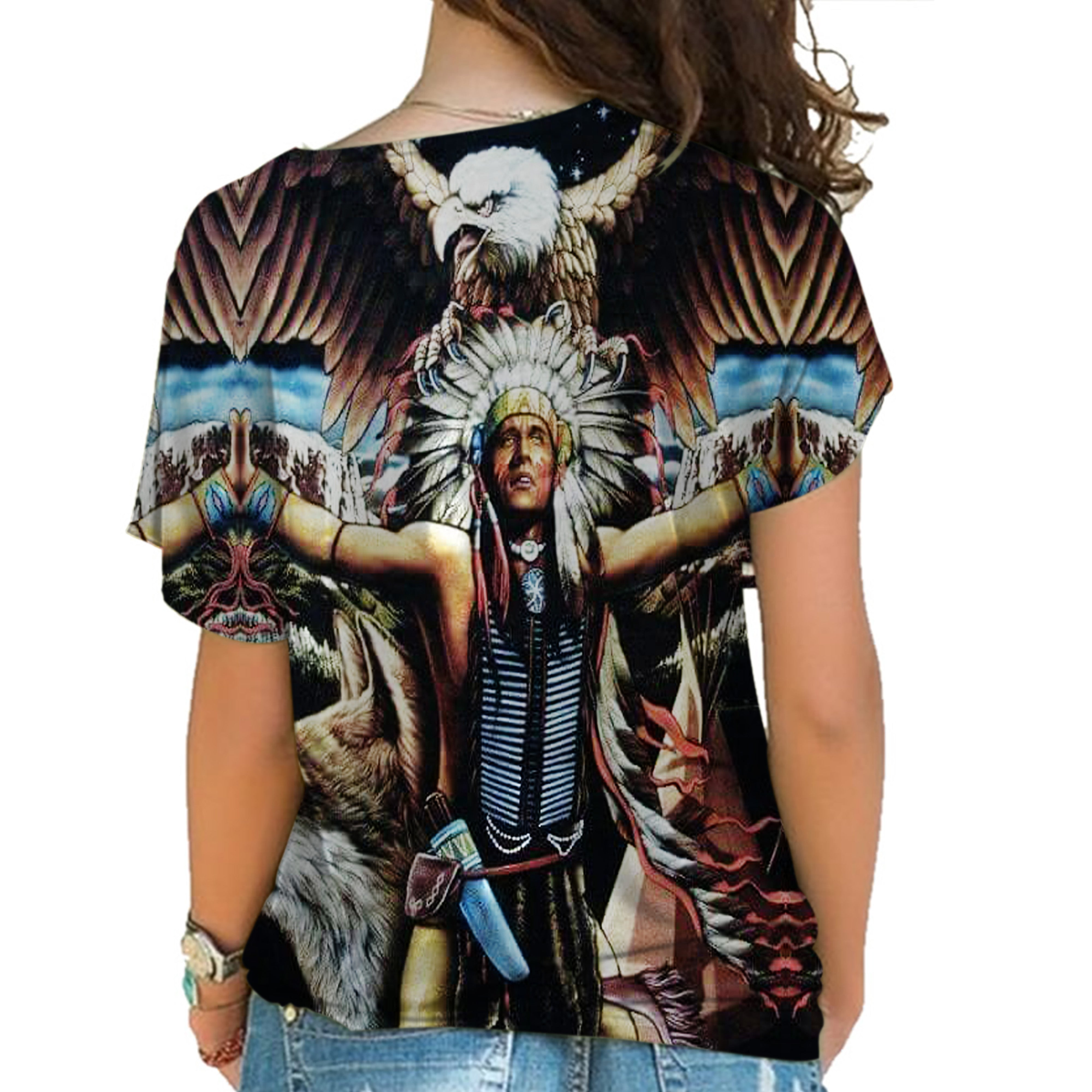Native American Cross Shoulder Shirt 189 - Powwow Store