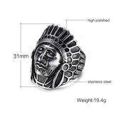 Chief Head Vintage Native American Indian Rings - ProudThunderbird