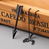 Black Chain Arrow Pendant Necklace