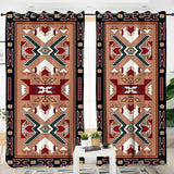 Orange Geometric Native American Living Room Curtain - Powwow Store