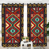 Native Red Yellow Native American Living Room Curtain