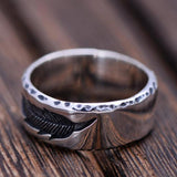 Powwow Store sterling silver rings for women and men feather ring