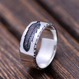 Sterling Silver Rings For Women And Men Feather Ring