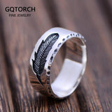 Sterling Silver Rings For Women And Men Feather Ring
