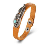 Punk Turquoises Leather Native American Bracelets - Powwow Store