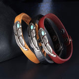 Punk Turquoises Leather Native American Bracelets - Powwow Store