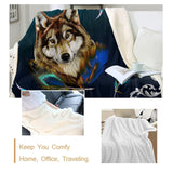 Powwow Store royal wolf blue by ismot esha bed blanket colorful feathers throw blanket wild animal bedding soft blanket 150x200cm tribal koce blankets