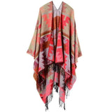 Scarf Ponchos Tassels Symmetry Pattern Native American Design - Powwow Store