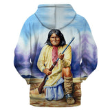 Great Chief Geronimo Native American All Over Hoodie - Powwow Store