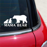 Silver/Black Mama Bear Funny Car Sticker Vinyl Decal