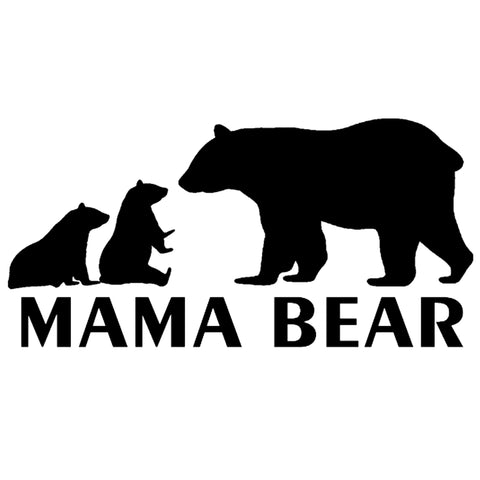 Silver/Black Mama Bear Funny Car Sticker Vinyl Decal