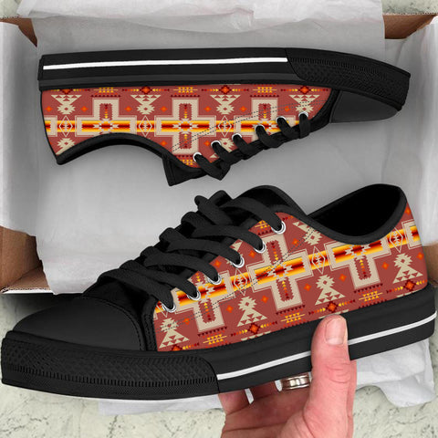 GB-NAT00062-11 Tribe Design Native American Low Top Canvas Shoe