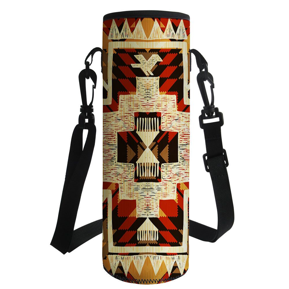 GB-NAT00022 Tribal Yellow Arrow Water Bottle Bag - Powwow Store