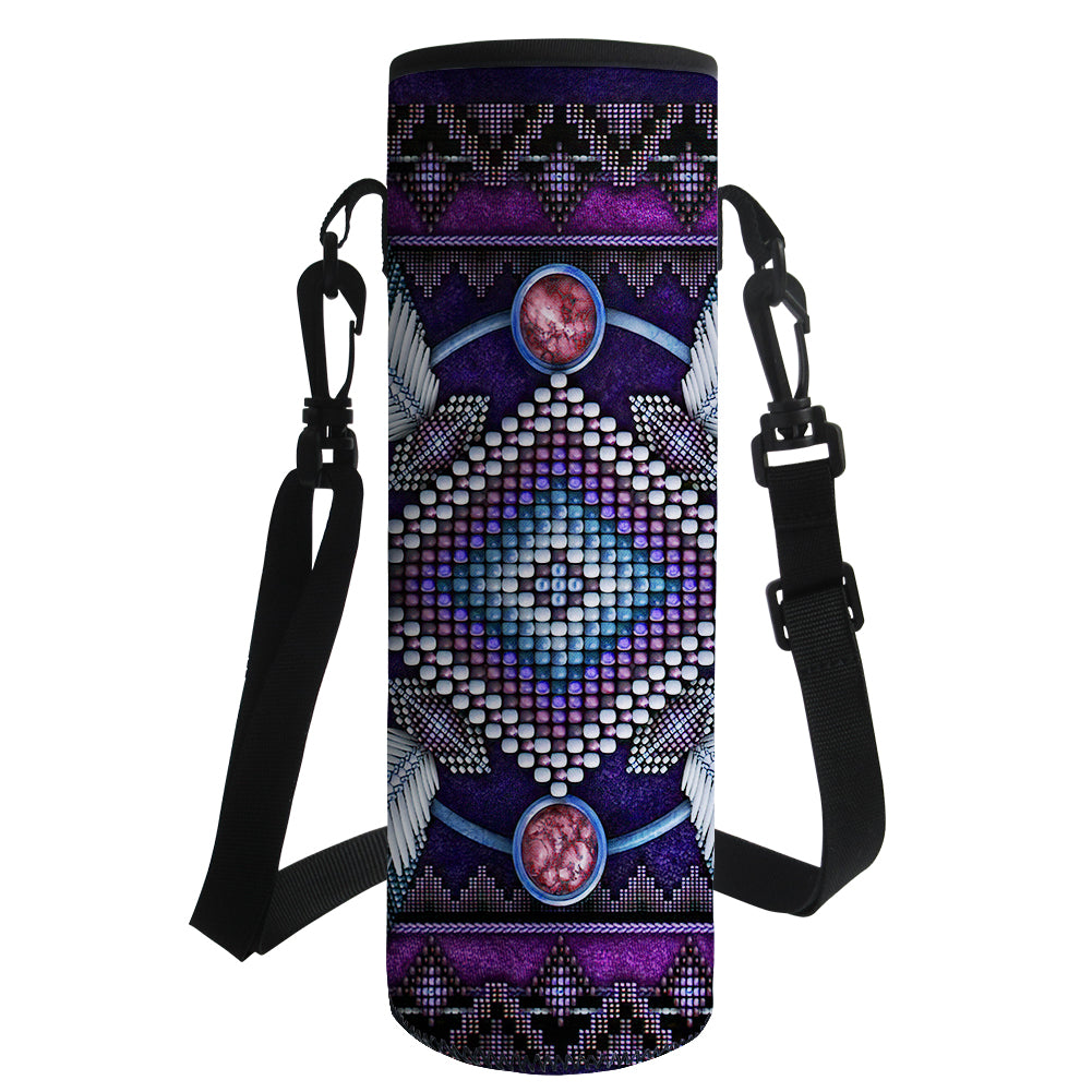 GB-NAT00023-03 Naumaddic Arts Dark Purple Water Bottle Bag