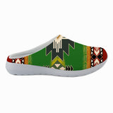 GB-NAT0001-01 Southwest Green Symbol Native American Mesh Slippers