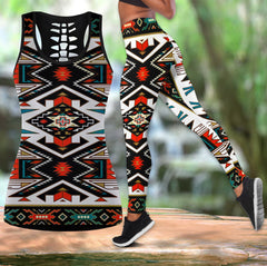 GB-NAT00049 Tribal Colorful Pattern Native Tank Top And Legging Set - Powwow Store