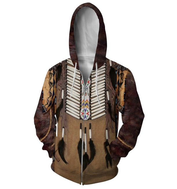 Powwow StoreHD000261 Pattern Native Pride 3D Hoodie