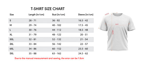 3D T-Shirt New Chart