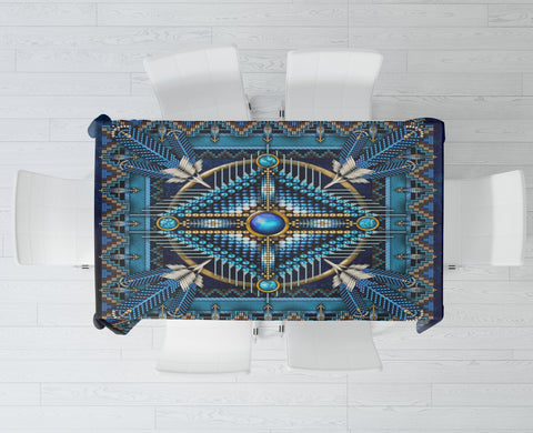 Mandala Blue Native American Table Cloth - Powwow Store