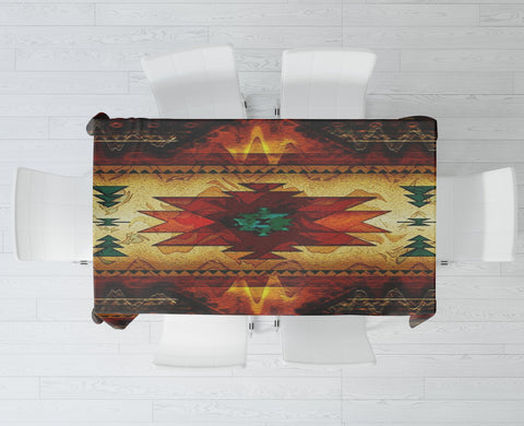 Tribal Dark Brown Native American Table Cloth - Powwow Store