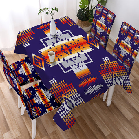 GB-NAT0004 Purple Pattern Native American Tablecloth