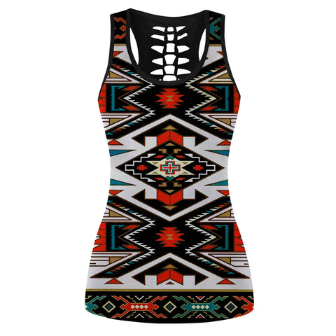 Powwow Store gb nat00049 tribal colorful pattern native american hollow tank top 3d