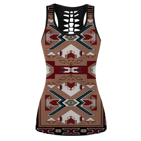 Powwow Store gb nat0002 orange geometric native american hollow tank top 3d