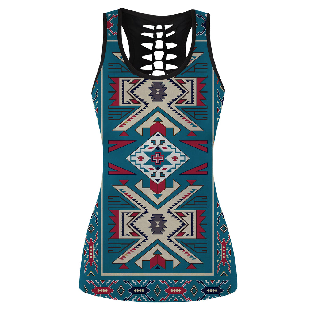 Powwow Store gb nat0003 blue pink pattern native american hollow tank top 3d