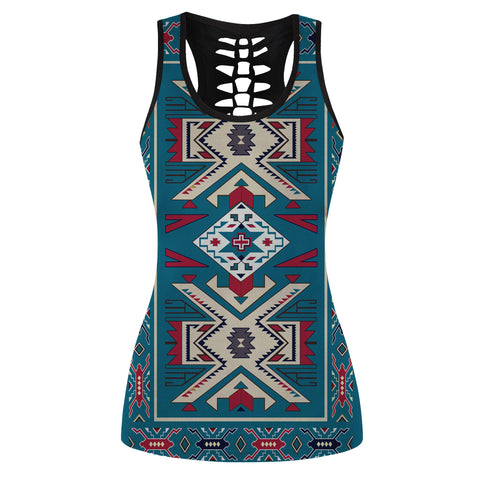 Powwow Store gb nat0003 blue pink pattern native american hollow tank top 3d