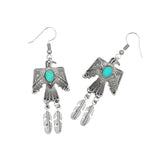 Thunderbird Leaves Stone Native American Earrings