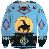 Trail Of Tear Native American Design 3D Blue Sweatshirt
