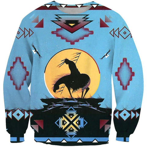 Trail Of Tear Native American Design 3D Blue Sweatshirt - Powwow Store