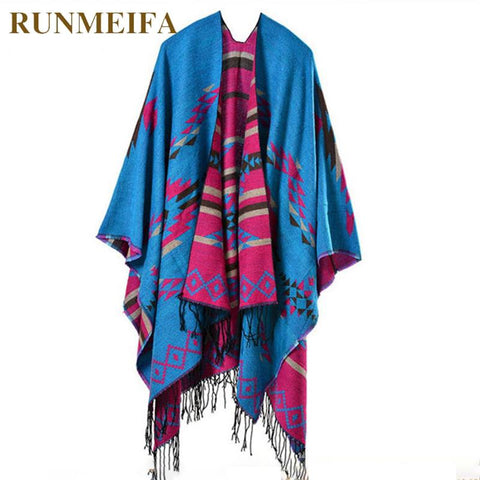 Fashion Fringe Ethnic Geometric Native American Scarf Shawl - Powwow Store