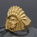Vintage Ring Punk Style Tribal Indian Native American Chief